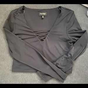 Black Criss-Cross shirt